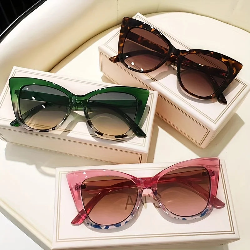 New style Women's cat's eye box simple gradient color matching Sunglasses-Joker fashion glasses