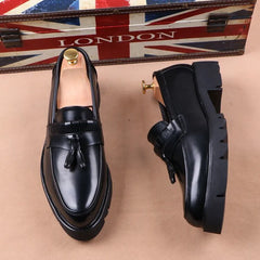 Korean style mens casual business wedding formal dress soft leather shoes
