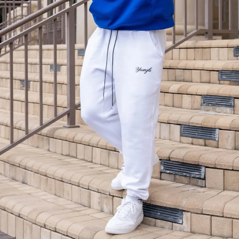 Men's Casual Sports Pants, Outdoor Gym Sports Equipment, Cotton Embroidered