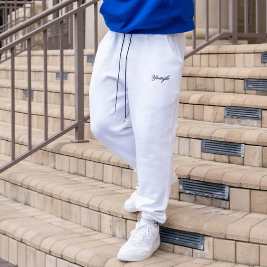 Men's Casual Sports Pants, Outdoor Gym Sports Equipment, Cotton Embroidered