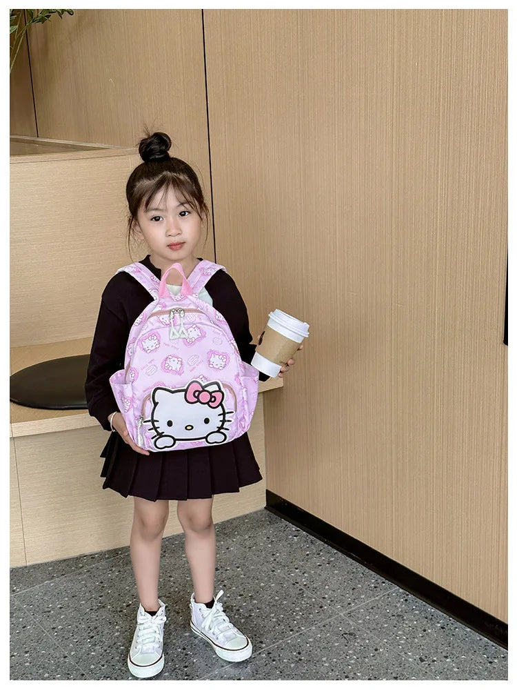Anime Cartoon Kuromi Melody Cinnamoroll Backpack Boys Girls Cartoon Hello Kitty Kawaii Canvas Fashion Children's Schoolbag
