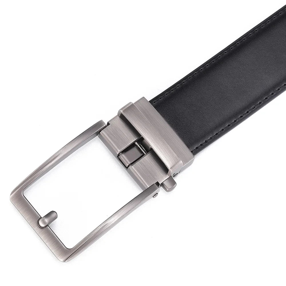 Unisex Click Belts for Men Luxury Brand Designer Fashion Automatic Buckle Genuine Leather Men's Belt Male Jeans Waist Strap Blue