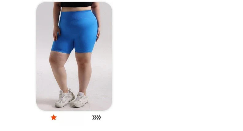 Plus Size Sports Shorts Women Seamless Skinny Shorts Outdoor Running Sexy Hip Liftting High Elastic Yoga Shorts Summer
