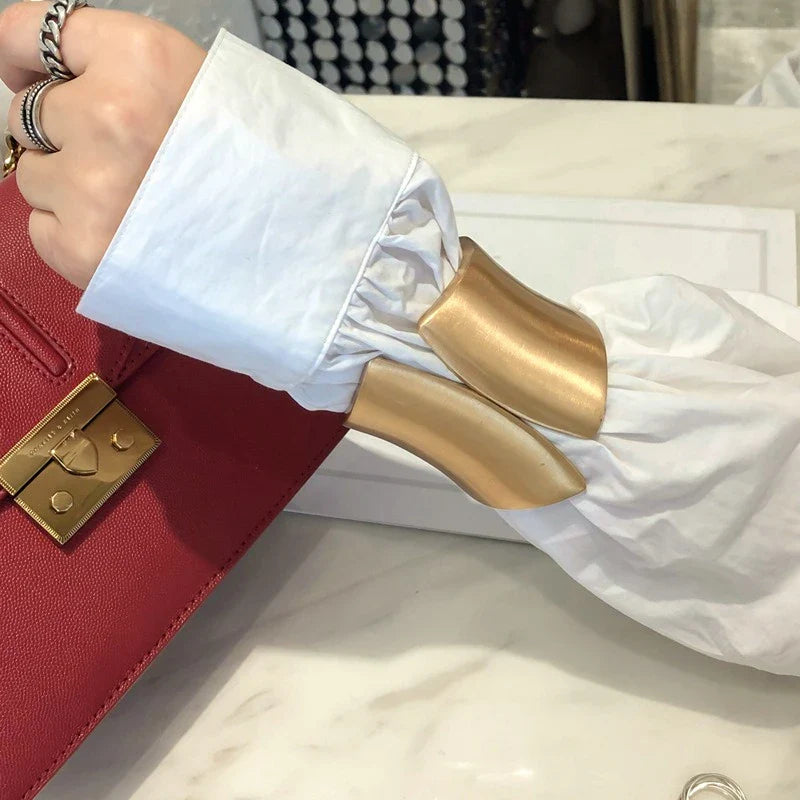 Exaggerated Chunky Heavy Metal Bracelet Bangle for Women Punk Goth Irregular Wide Gold Color Open Bracelet Party Jewelry Bijoux