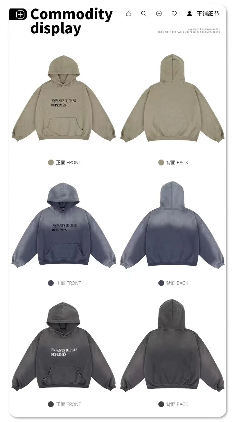 Stale gradient render fleece hoodie