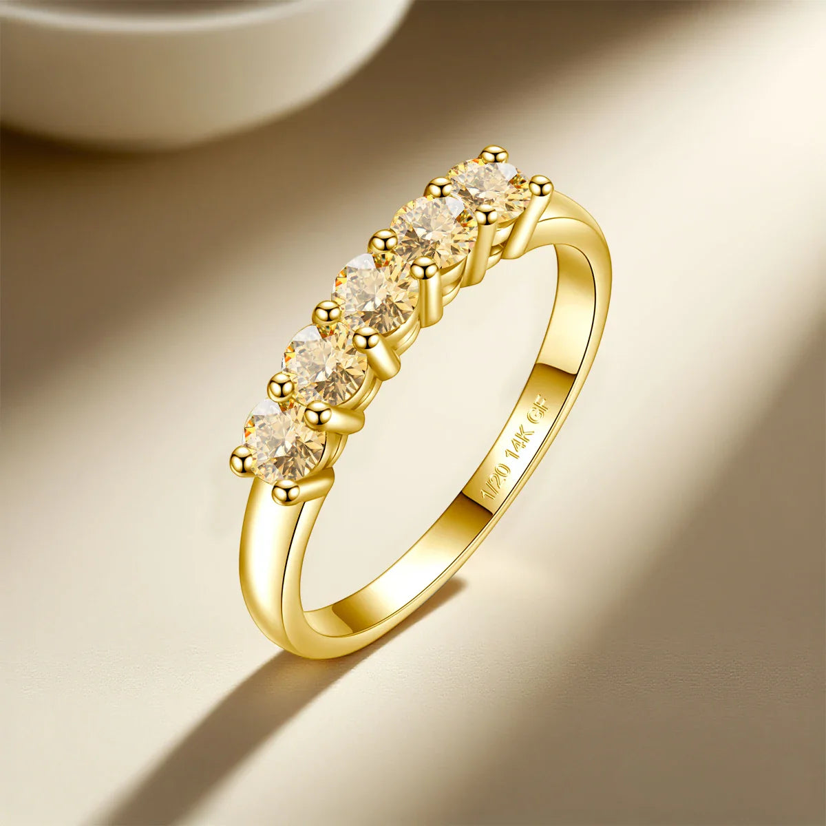 Szjinao 14K Gold Filled Rings For Woman 1.0CT 3.5mm Moissanite Diamond Wedding Jewelry No Tarnish Engagement Lady Gift Wholesale