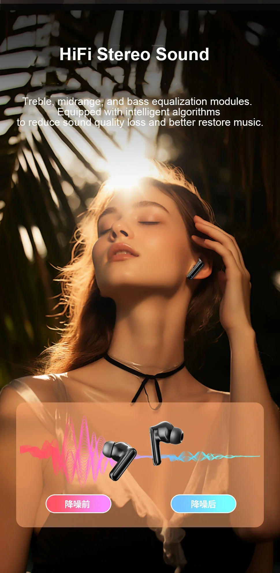 Bluetooth Earphones Wireless Headphone ENC-Calling Noise Cancelling Headset HiFi Stereo Handsfree Earphone HS510 Pro For Xiaomi