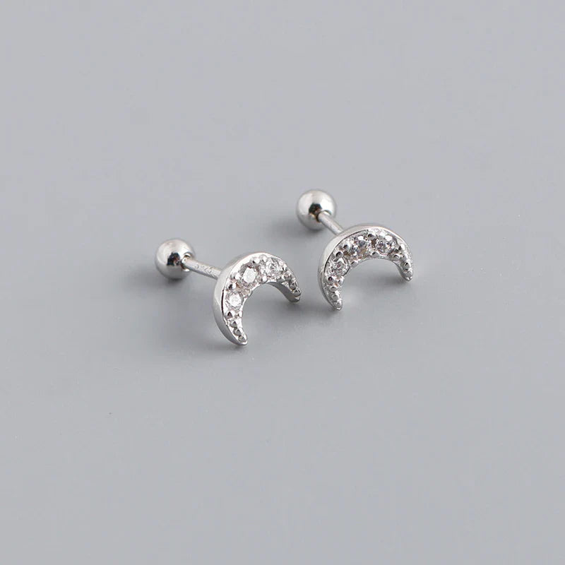 WANTME 925 Sterling Silver Fashion Korean Petal Screw Bead Stud Earrings for Women Charm Ear Bone Piercing Jewelry Accessories
