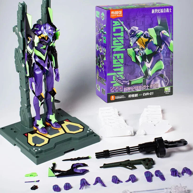 BLOKEES Original EVANGELION-02 01 08 EVA00 NEON GENESIS EVANGELION Asuka Shinji Assembled Action Figure Anime Robot Armor Toys