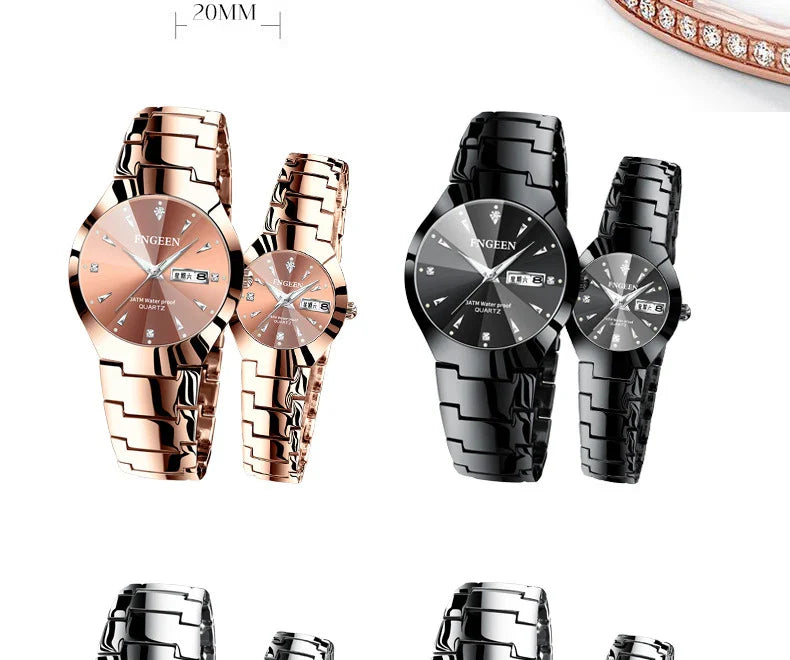 2023 FNGEEN 5808 Relogio Feminino Couple Watch Men Quartz watch for Lovers Luxury Womens wristwatch Stainless Steel Waterproof