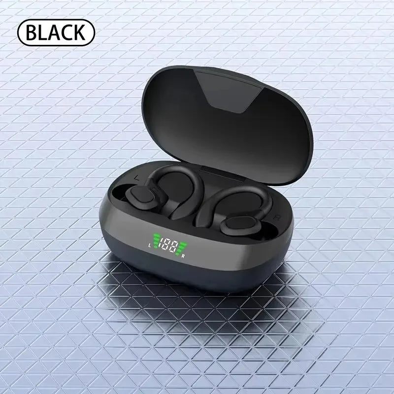 HOMEFISH SP16 Ear Hanging Sports Running Bluetooth Earphones with Long Battery Life Digital Display Noise Reduction  Earphones