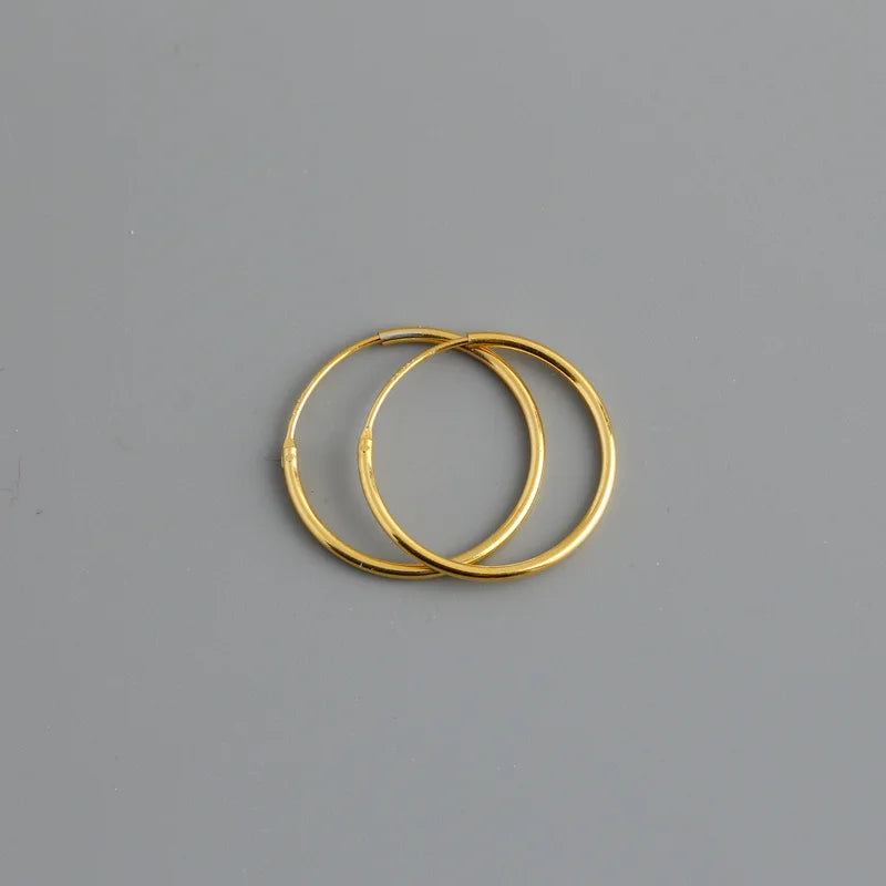WANTME Genuine 925 Sterling Silver Fashion Korean Simple Hoop Earrings for Women Men Charming Chic Party Jewelry Accessories