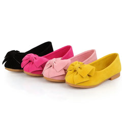 Girls Shoes PU Leather With Big Bowtie Candy Color Children Sandals Slip-on Kids