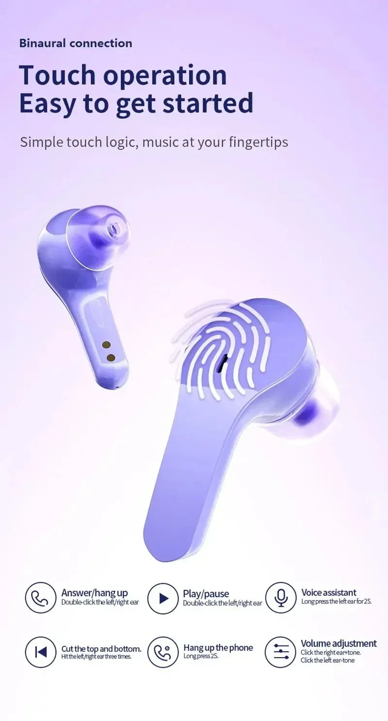New Wireless Bluetooth Headset T8 TWS Eadphones Sport Gaming Headset Noise Reduction Earbuds Bass Touch Control for Phones