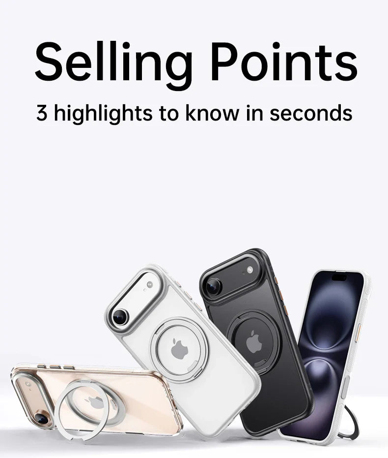 360° transparent Round ring Case for IPhone 12 13 14 15 16 Pro Max Fall prevention funda Cover sling Metal buttons 17 Air case