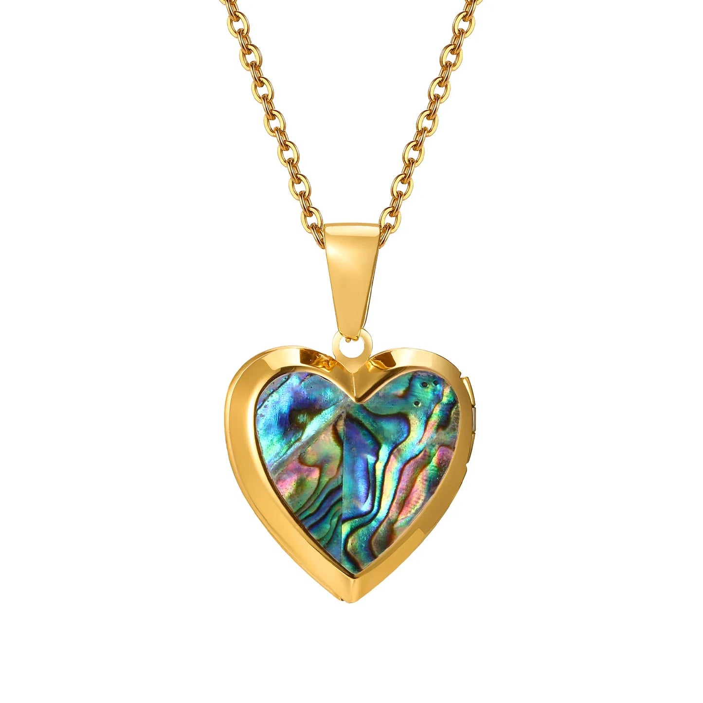 Vnox Women Locket Necklaces, Openable Heart Pendants, Stainless Steel Shell Photo Frame Necklace
