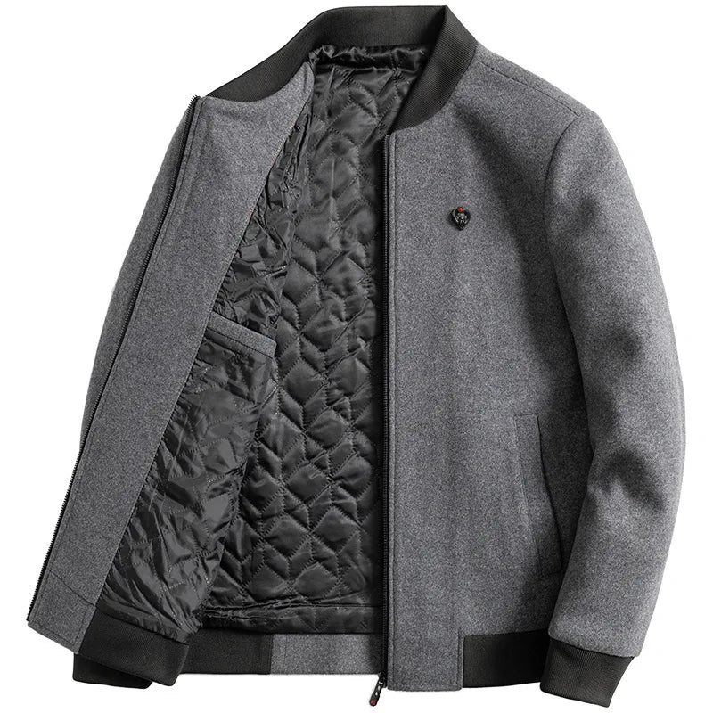 Men's Full Zip Fleece Jacket Casual Jacket Lightweight Stand Collar Jackets Outdoor