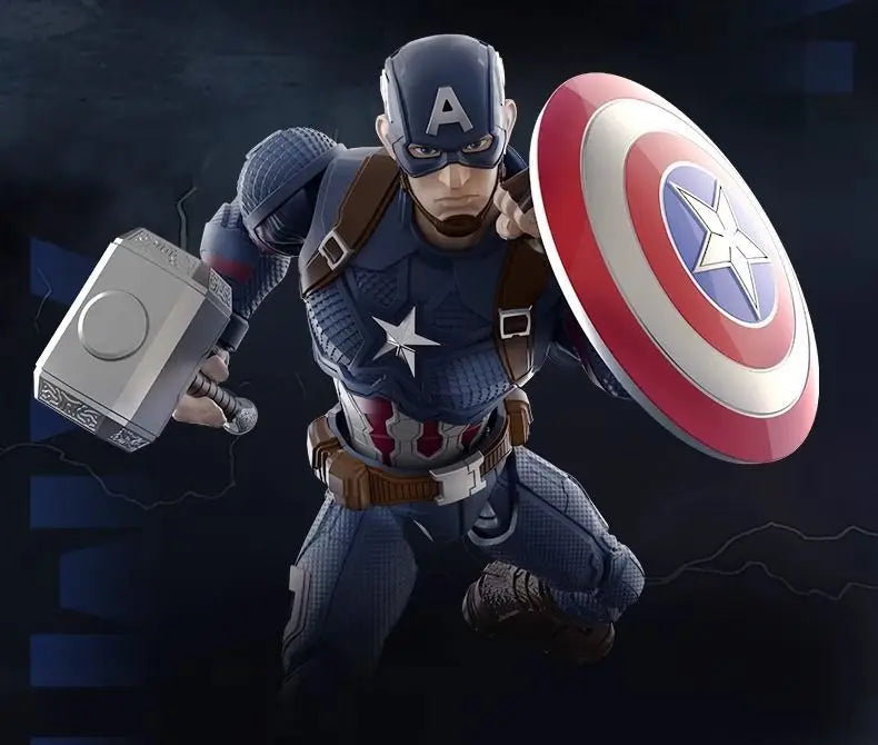 Original Blokees Marvel Champion Class Captain America Anime Figure Action Assembly Building Collection Model Toys Hobby Gifts