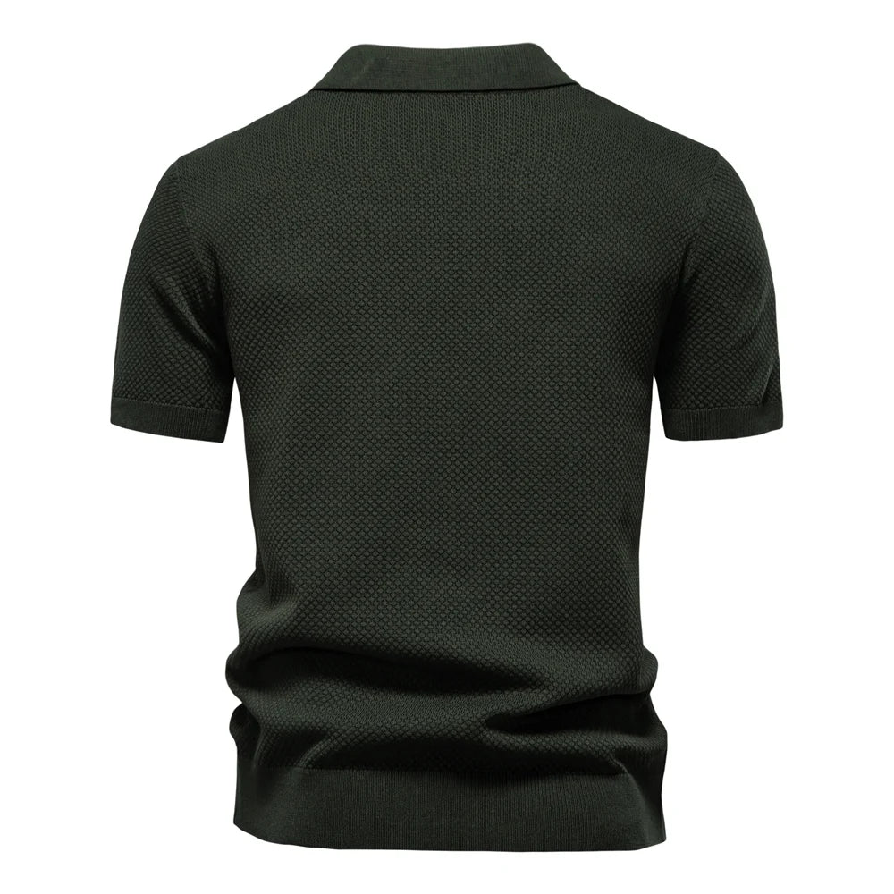 2025 New Summer Premium Solid Color Men's Golf Polo Shirt for Collared Breathable Fabric Social Casual Top Male Polo Shirts