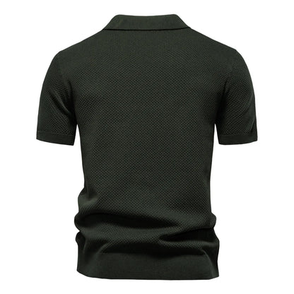2025 New Summer Premium Solid Color Men's Golf Polo Shirt for Collared Breathable Fabric Social Casual Top Male Polo Shirts