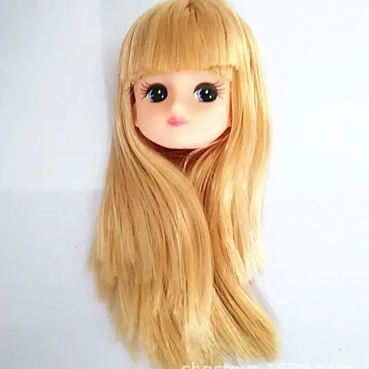 Jenny Licca Doll Heads Cute Little Girl Colorful Long Hair Heads DIY Doll Dressing Figures Girl Gifts Toys