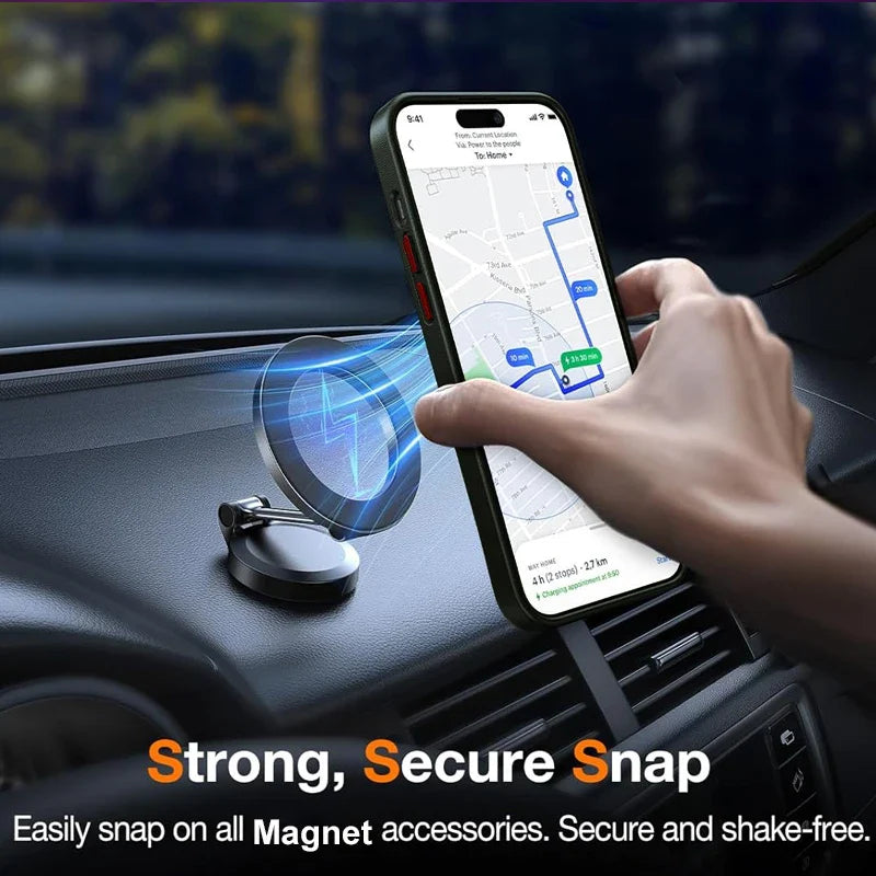 Magnetic Stand Mobile Phone Case for iPhone 17 16 15 14 Pro Max 13 12 11 Cases with Kickstand Back Cover with Holder