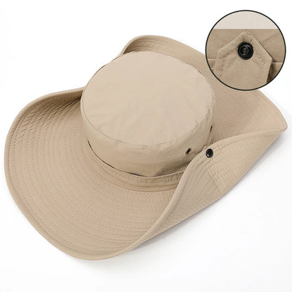 Bucket Hat Cowboy Men Outdoor Fishing Hiking Beach Hats Mesh Breathable