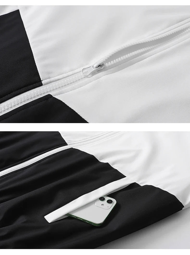 CHRLCK Men's Running Sportswear Suits Breathable Clothes Sports Joggers Training Gym Fitness Tracksuit Sets Men