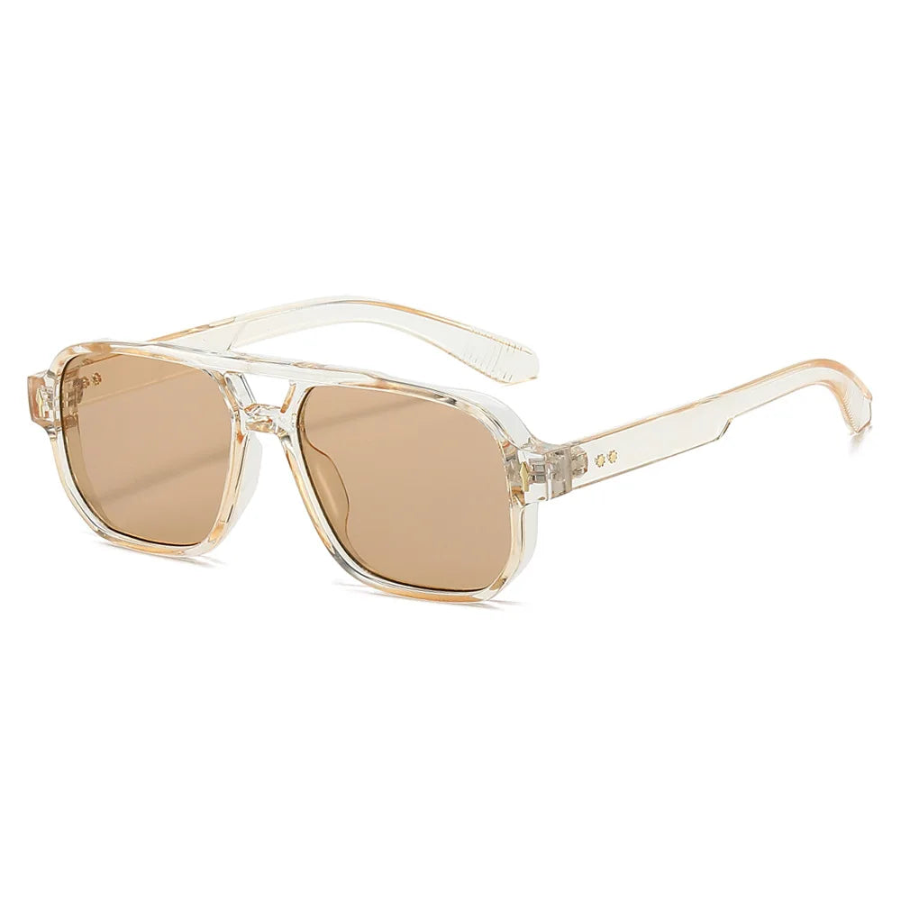 Fashion Square Sunglasses Women Men Driving Rivets Arrow Decoration Casual Travel Suitable for All Sun Glasses Uv400