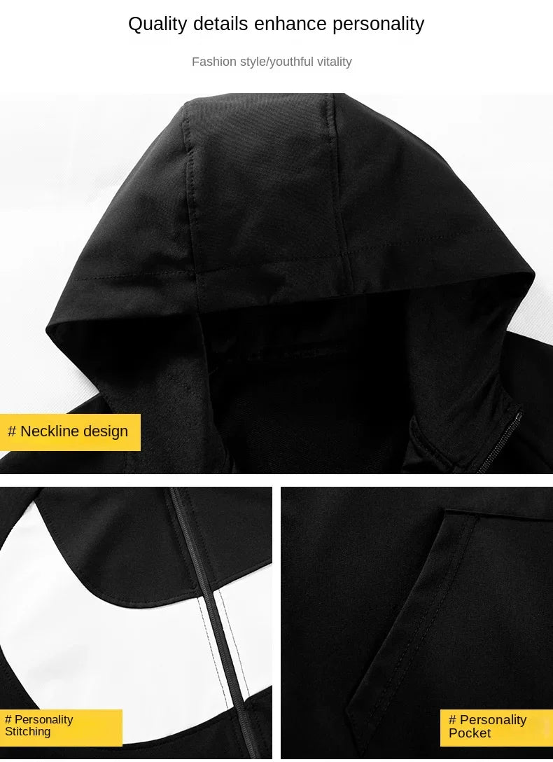 Spring and Autumn Men's Casual Cardigan Hoodie Fashion Sports Set Men's Running Sportswear Two Piece Set