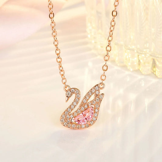 Stylish Zinc Alloy Swan Pendant Female Simple Generous Fresh Elegant Necklace