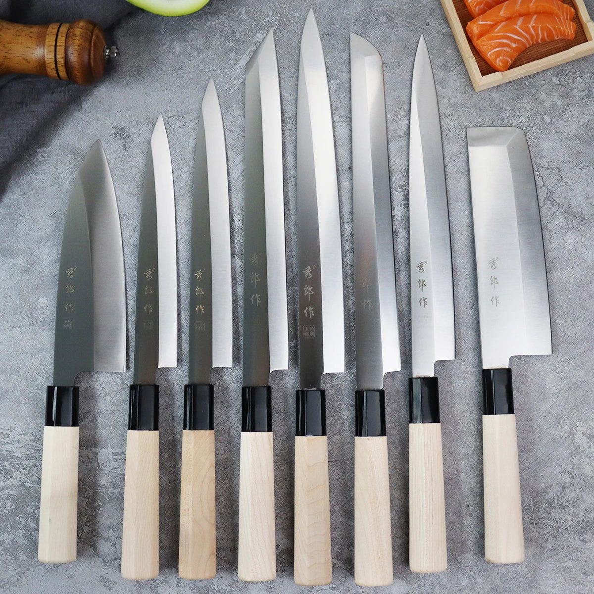 Knife kitchen Meat Cleaver Professional Salmon Sushi Slicing Knife