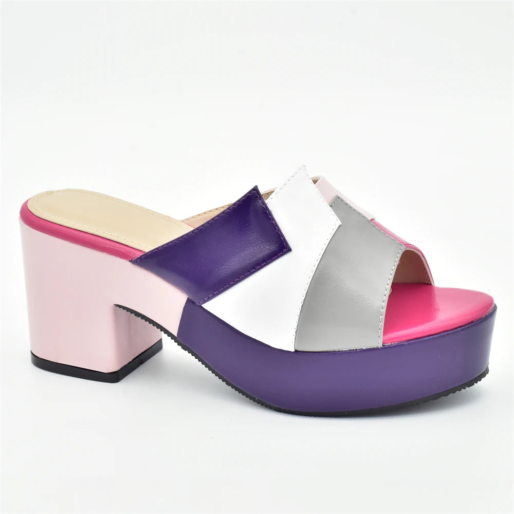 Italian Lady Shoes Multicolor Design Wedges Shoes for Women Platform Shoes