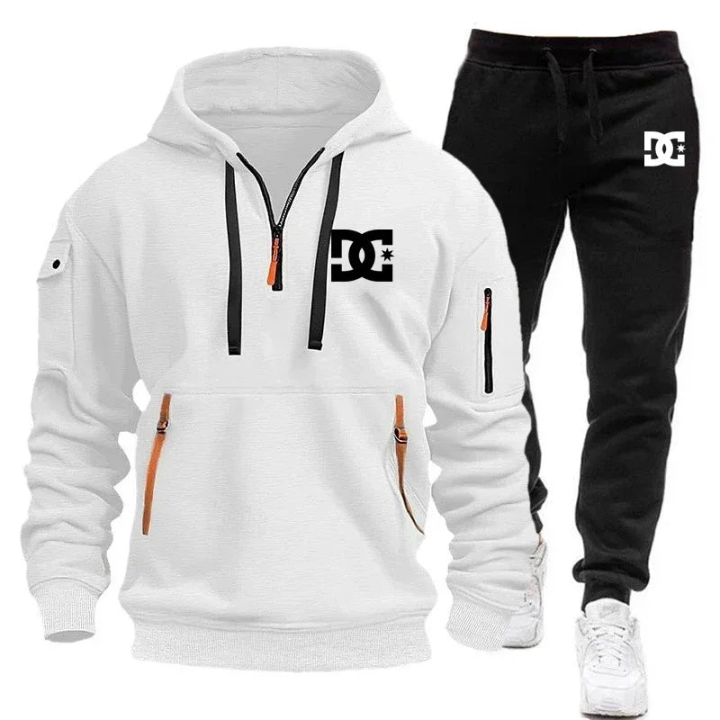 Men's hoodie sets for autumn and winter, featuring casual, fashionable, comfortable and personalized jogging suits and sport pan