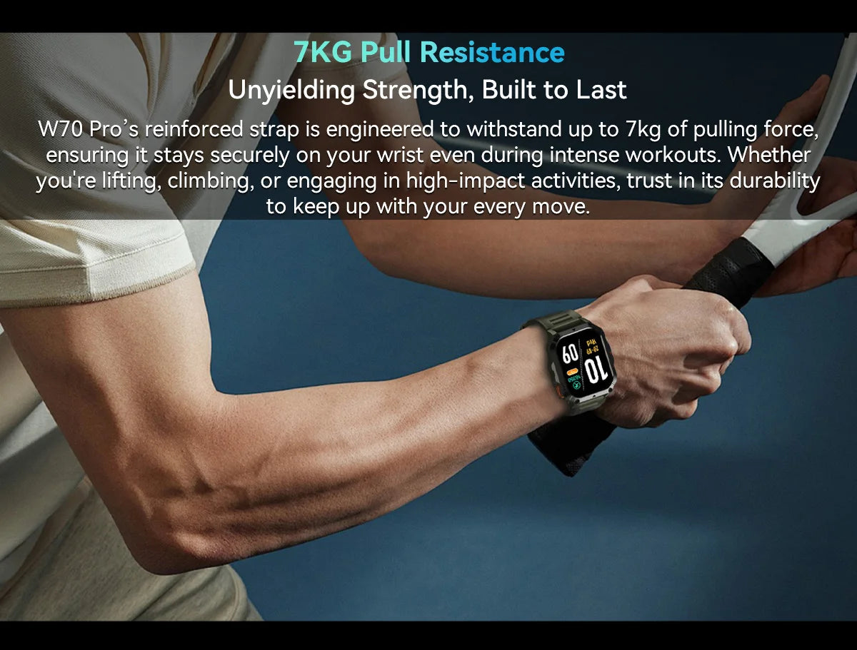 Blackview W70 Pro Sports Fitness Smart Watch 2.01 Screen Bluetooth Talking Watch LED Flashlight Outdoor Smart Watch With Compass