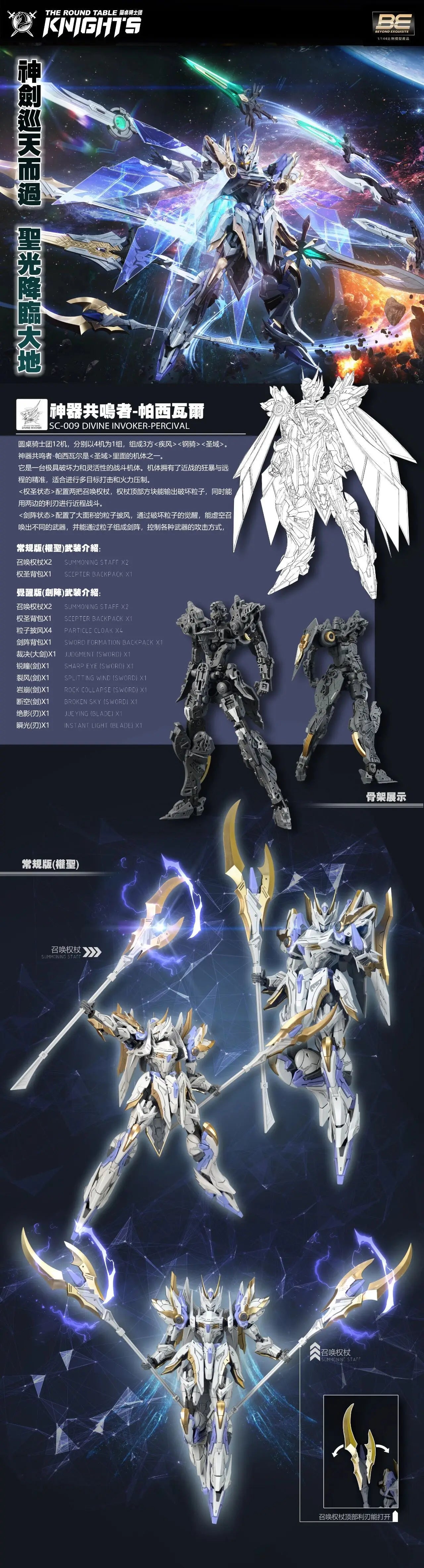 HG 1/144 SNAA SC-002 Titan Greatsword Tristan Assembly Model Kit SC-009 Divine Invoker Percival The Round Table Knights Figure