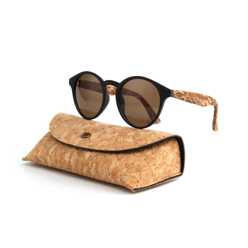 Kenbo High Quality Round Wood Bamboo Grain Polarized Sunglasses With Case Fashion Women Man Shades Wooden Sunglasses