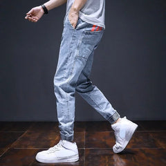 Jeans For Men Tapered Male Cowboy Pants With Pockets Comfortable