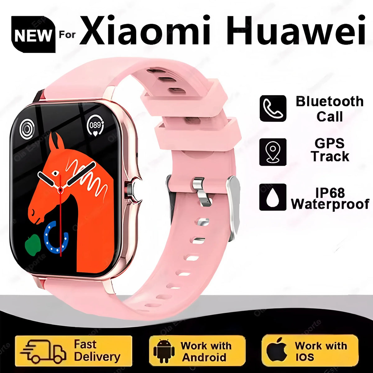 New SmartWatch Men Women 2.02 Amoled BT Call GPS Tracker NFC Sport Waterproof Heart Rate Smart Watch Fitness Tracker