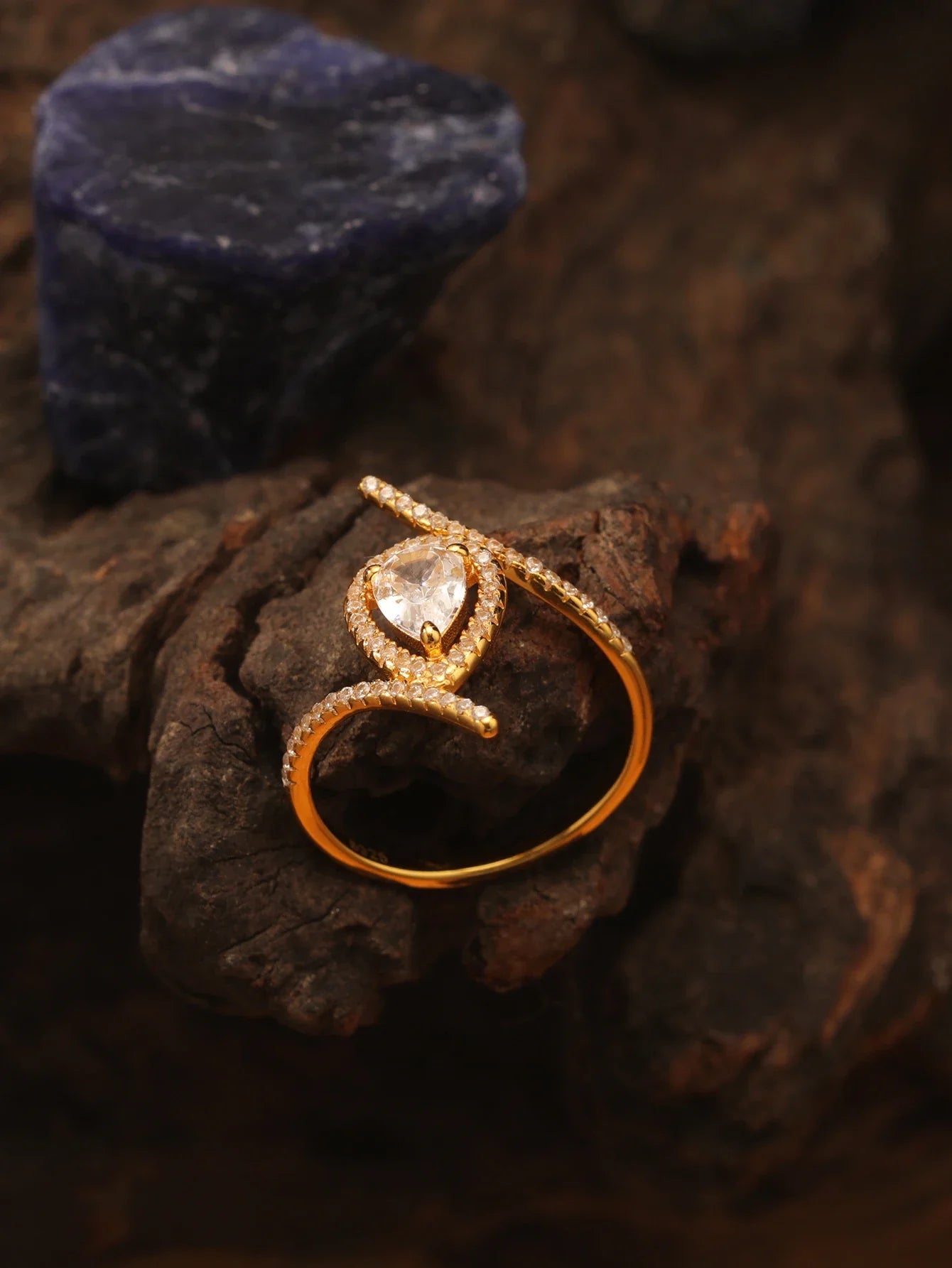 S925 Silver 0.8CT Water Drop Moissanite Ring Fine Jewelry Gold Plated 18k Suitable for Gift Giving Anniversary Birthday Gift