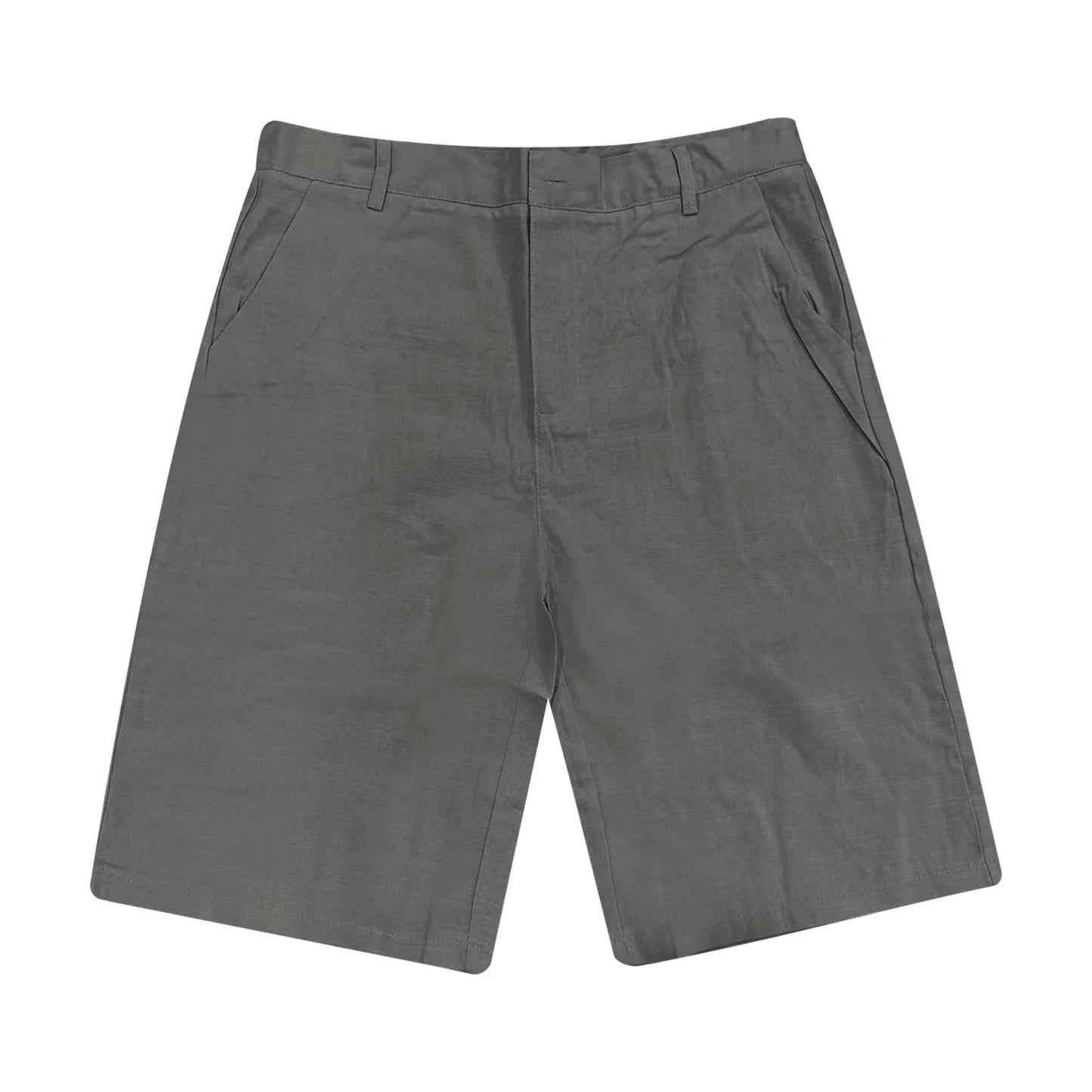 2025 Summer Cotton Linen Shorts for Men Solid Casual Button Pocket Beach Shorts Men's Comfortable Simple Vacation Leiture Pants