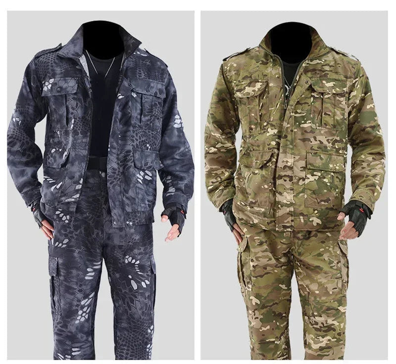 Labor Insurance Cloth Uniform Men's Soft Tracksuit Outdoor Suit Designer Clothes Black Python Pattern Wear-resistant Overalls