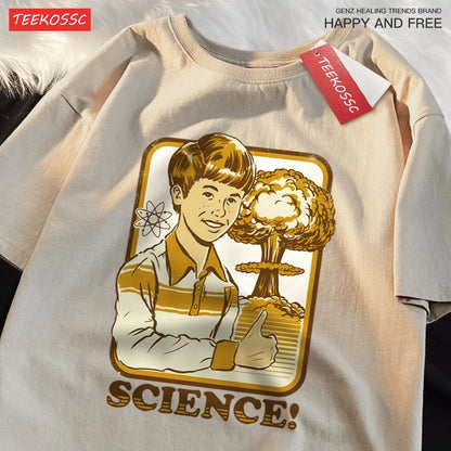 Science Variant Explosion Laboratory T-Shirts Men Harajuku Breathable Tshirts Oversized Loose Tshirts Fashion Cotton Tee Clothes