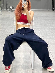 Y2k Baggy Cargo Pants Woman Sports Wide Leg Sweatpants Hip Hop Korean Fashion