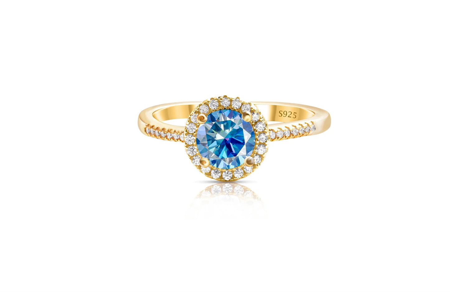 1 Carat Moissanite Ring For Women Solid 925 Silver 18k gold yellow Plated Luxury Wedding Female Jewelry With Certificate Gift