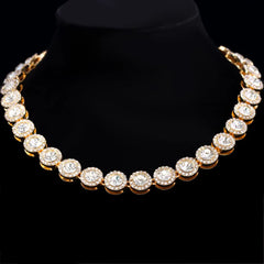 Iced Out 13MM Tennis Chain Micro Paved Cuban Link Chain Necklace Bling