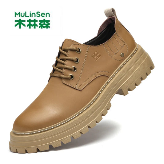 2025 Summer New Shallow Ankle Boots for Men, Retro Baguette Top Layer Cowhide Genuine Leather Handmade Men's Leather Shoes