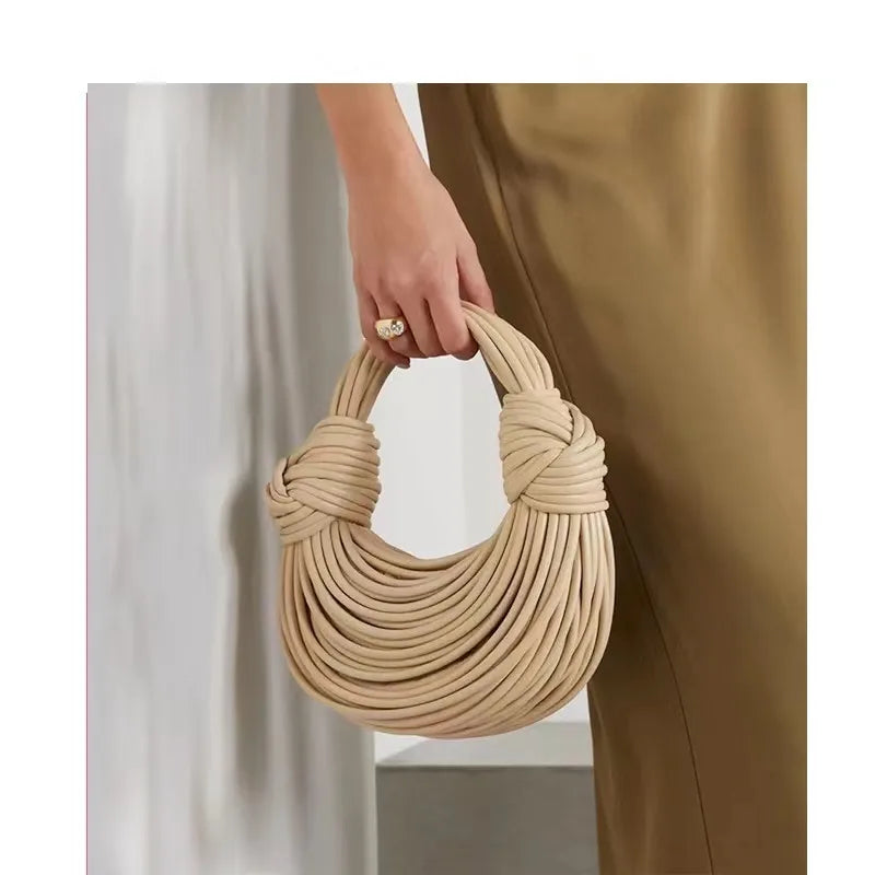 Handbags for Women in Gold Luxury Designer Brand Handwoven Noodle Bags