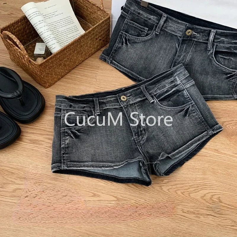 Harajuku Women's jeans Shorts y2k Grunge Vintage streetwear beach jorts clothes 2000s Denim Hot Pants Japanese 2025 summer