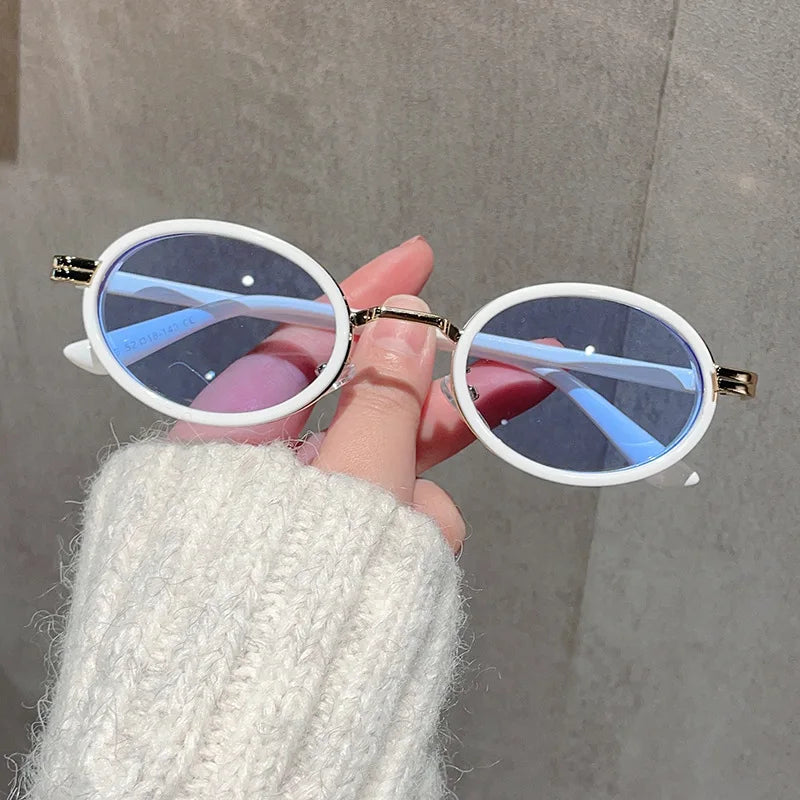 Men Sunglasses Vintage Semi-Metal Women Gradient Shades UV400 Blue